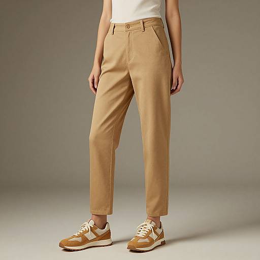 Female Model in Beige Casual Outfit