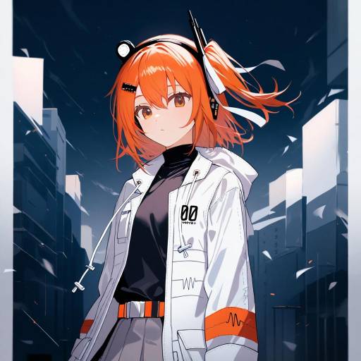 Cowgirl in Rainy Night Scene