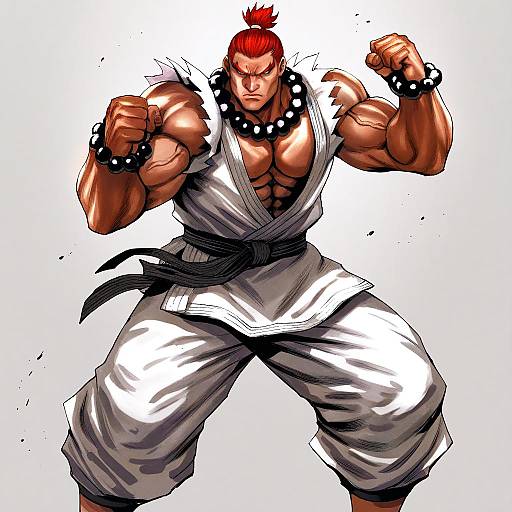 Illustration of Akuma (street fighter), street fighter in the style of Matoyama