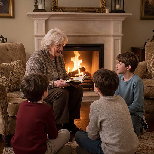 Cozy Family Storytime with Grandmother