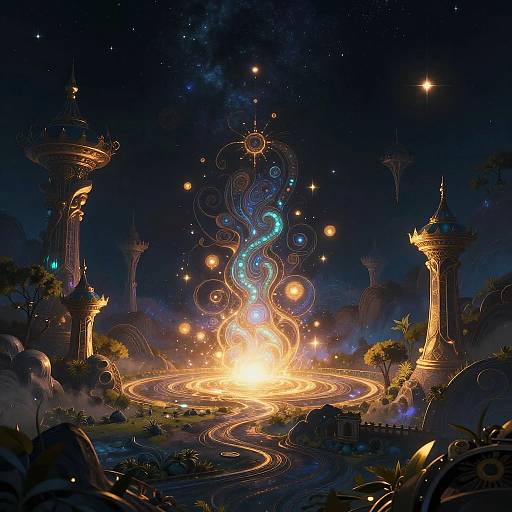 Mystical Fantasy Landscape AI Art