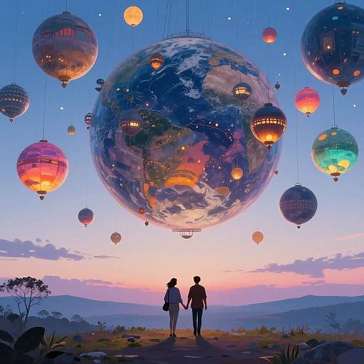 Celestial Lantern Cities in Dreamscape