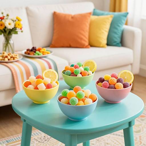 Vibrant Summer Snacks and Cozy Living Room