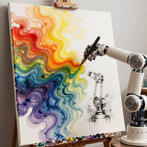 Robotic Arm Painting Fluid Art