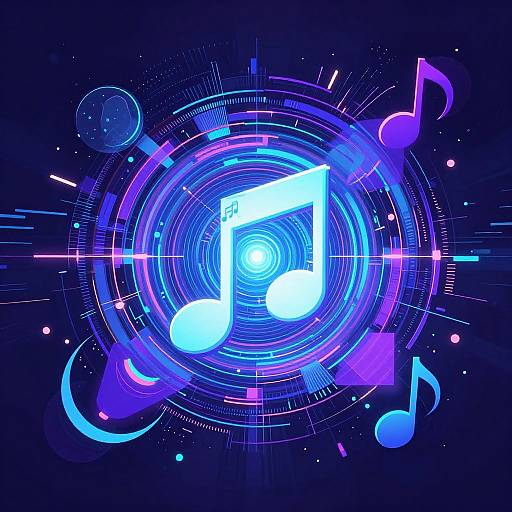 Futuristic Neon AI Album Cover