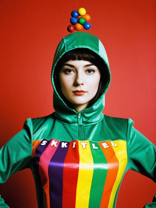 Person in Skittles Costume Portrait