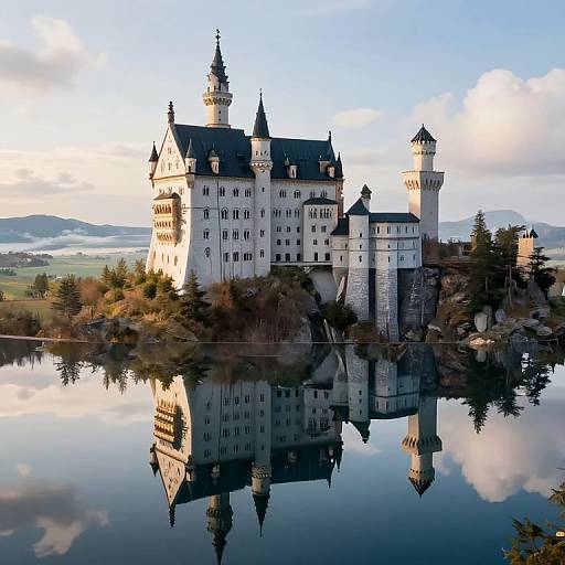 Majestic Floating Castle with Reflection
