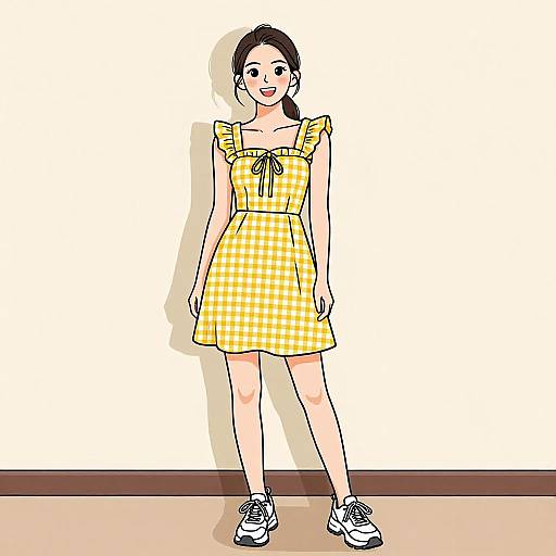 Smiling Woman in Summer Dress