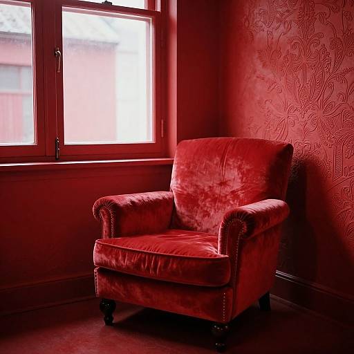 Red Vintage Monochromatic Room