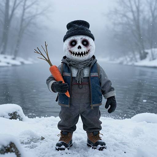 Evil Snowman by Frozen River