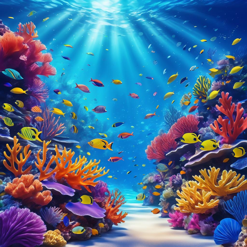 Vibrant Coral Reef Underwater Impressionism