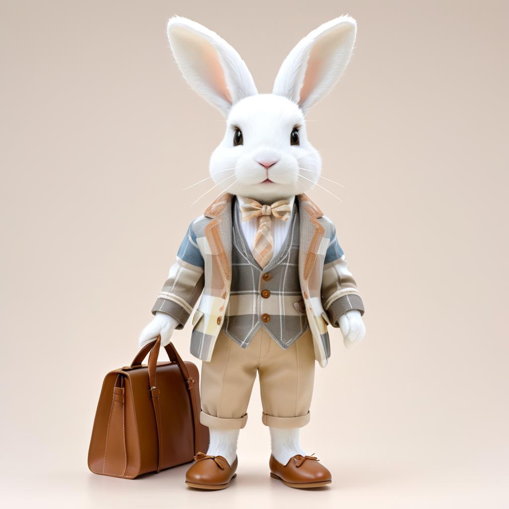 Sophisticated Rabbit in Cotton Attire