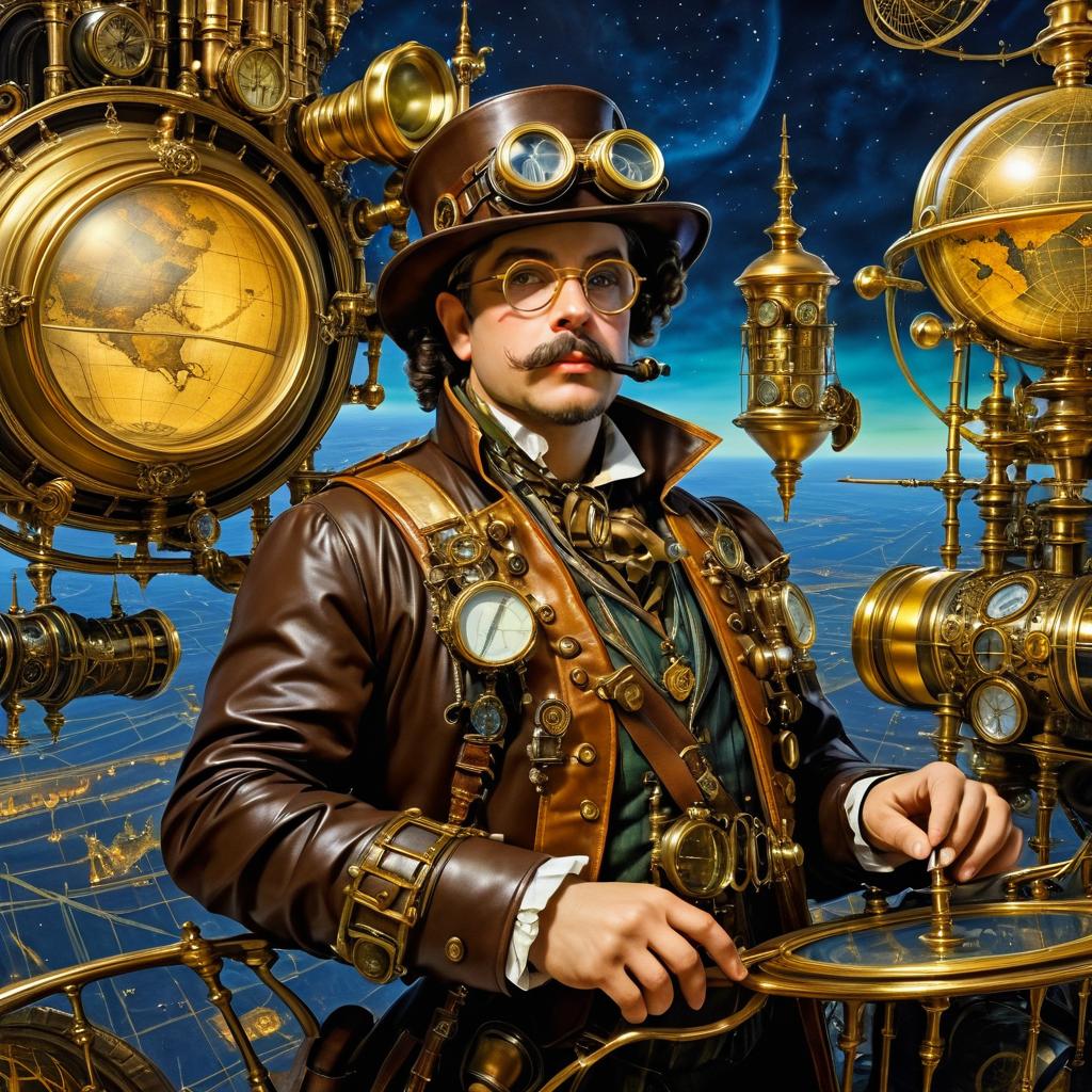 Steampunk Explorer Portrait in Baroque Style