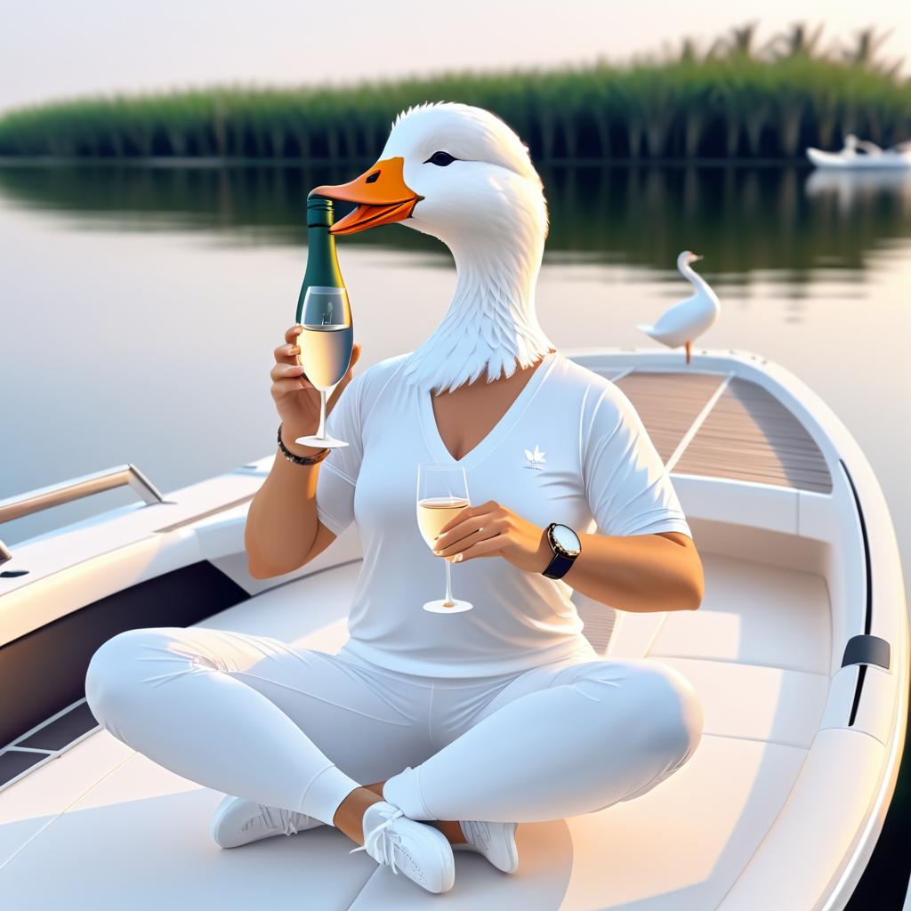 Yoga Goose: Stylish Relaxation on a Boat