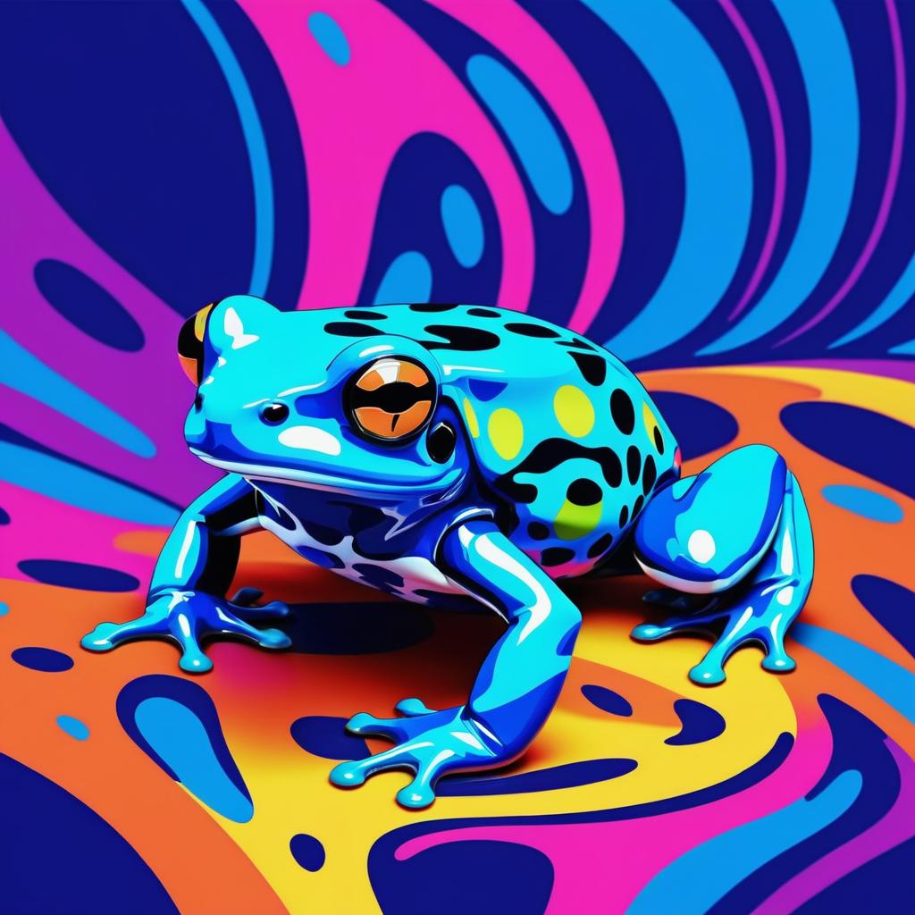 Vibrant Pop Art Frog Design