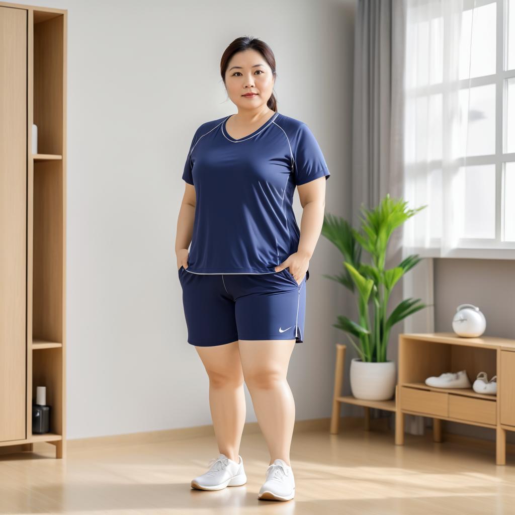 Realistic Home Sportswear Dressing Scene