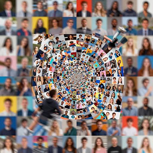 Colorful Mosaic Image Mixer Art