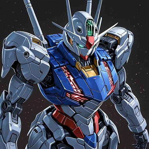 Illustration of Gundam aerial, gundam in the style of Dodai shouji