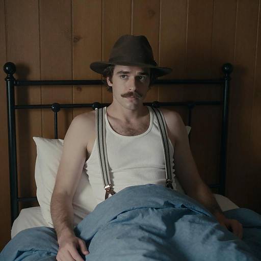 Vintage Film Still of a Mustached Man