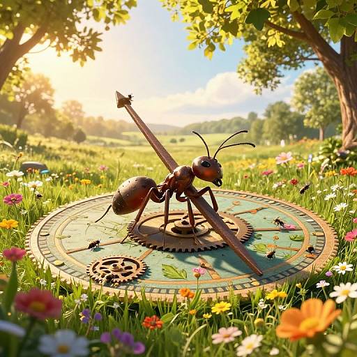 Surreal Ant's View on Giant Sundial