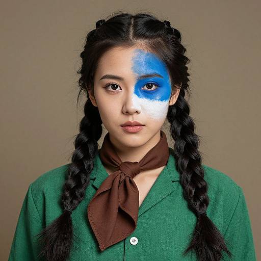 Woman with Braids and Face Paint