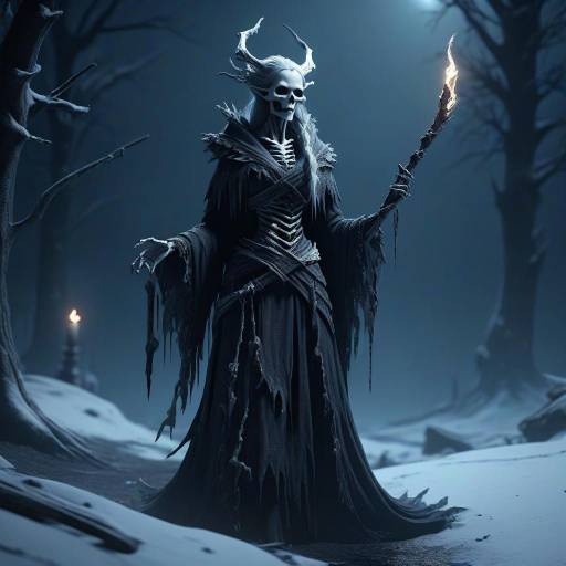 Cursed Banshee in Snowy Night Scene