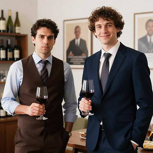 Men Toasting in Stylish Room Setting