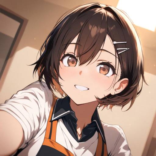 Cute Girl in Apron with Accessories