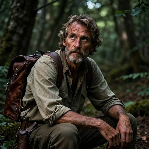 Chiaroscuro Portrait of Weathered Explorer