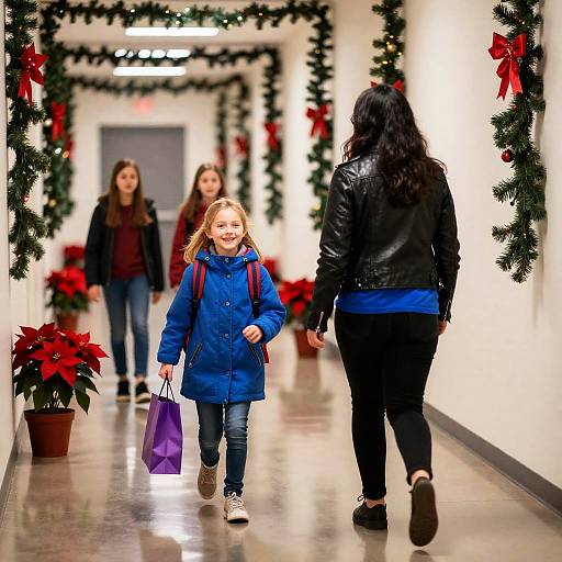 Festive Hallway with Joyful Holiday Spirit