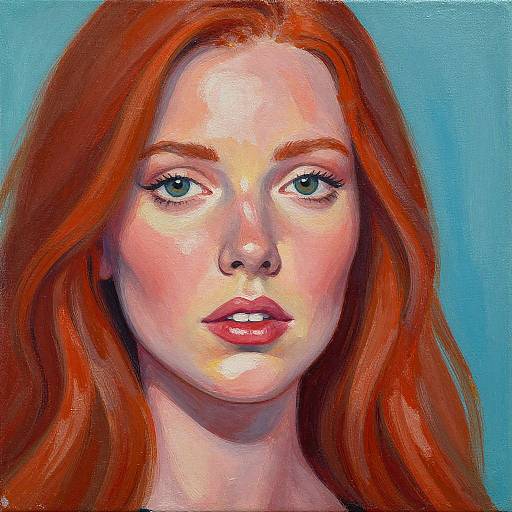 Detailed Red-Haired Woman Painting