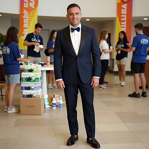 Man in Tuxedo at Community Center