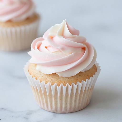 Elegant Pink White Buttercream Cupcake