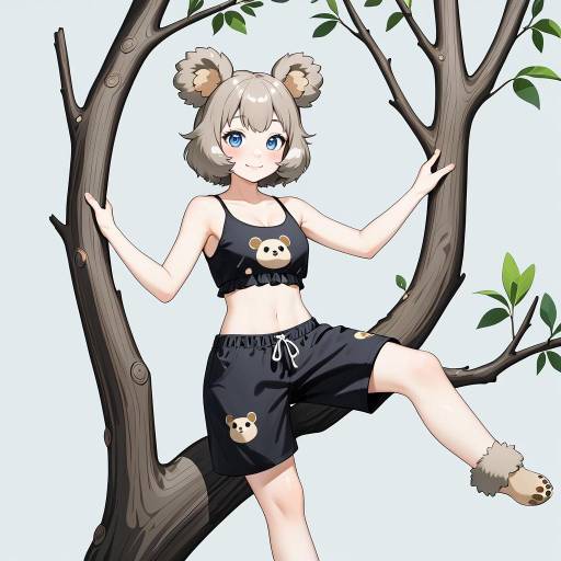 Whimsical Koala Girl in a Tree Whimsical Koala Girl in a Tree