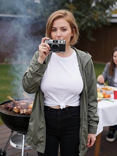 Casual Chic Woman at BBQ Gathering