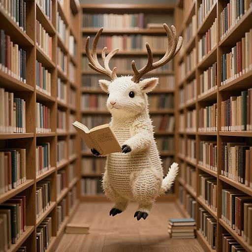 Antlered Librarians in Living Library