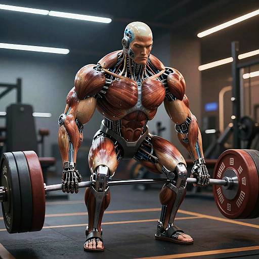 Futuristic Muscular Android Athlete