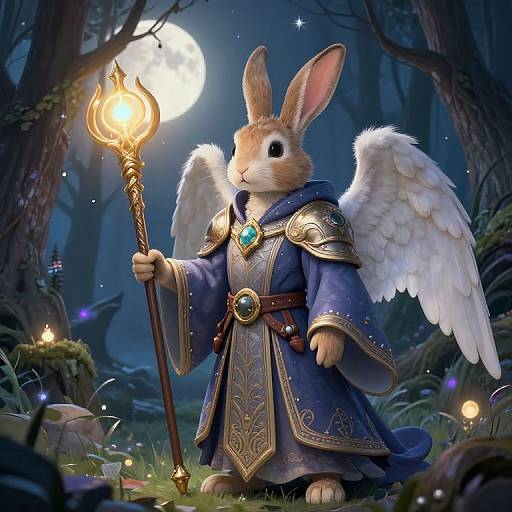 Rabbit Wizard in Enchanted Forest