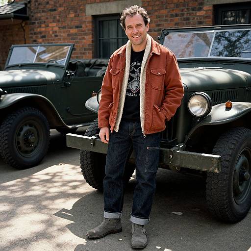 Man in Rustic Casual Military Style