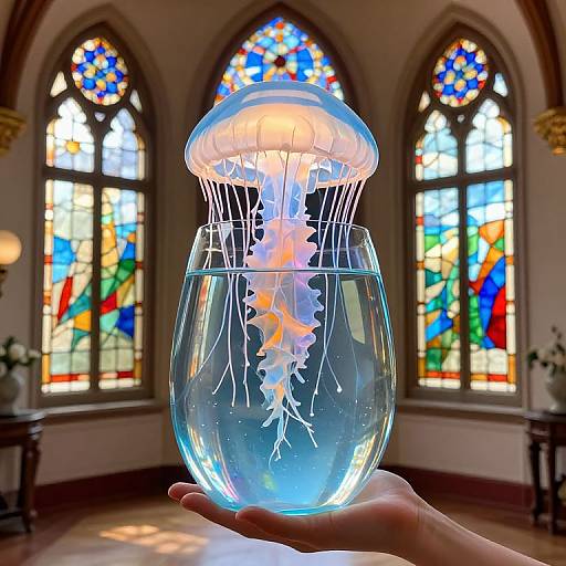 Handheld Jellyfish Tank in Luxury Room