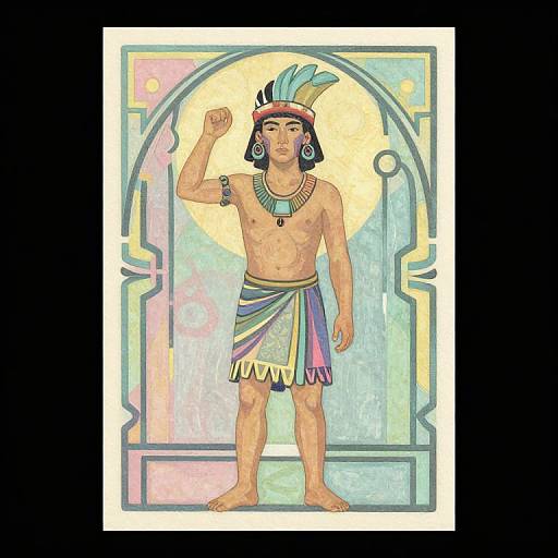 Art Deco Mayan Warrior Boy