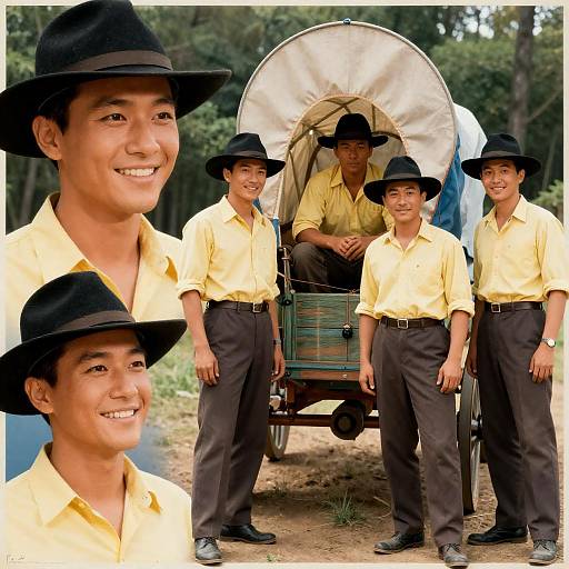Vintage Western Poster with Yellow Shirts