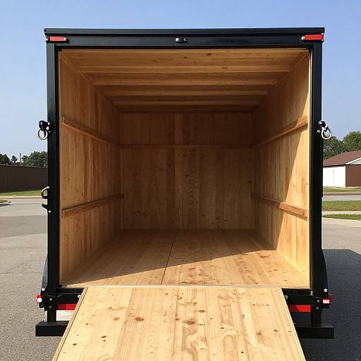 Open Wooden Cargo Trailer with Ramp