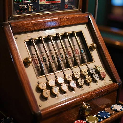 Vintage Slot Machine Close-Up