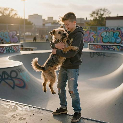 Golden Hour Skatepark Embrace