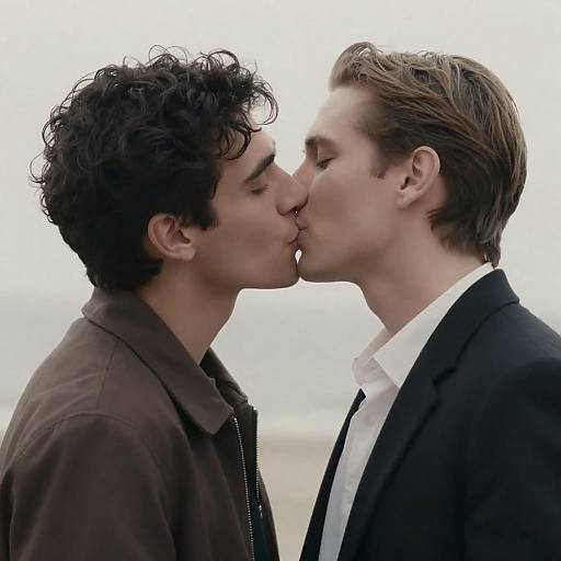 Passionate Kiss Between Two Men