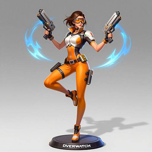 Overwatch Female Character with Dual Guns
