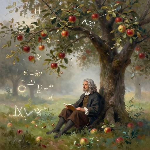 Newton Under Ancient Apple Tree