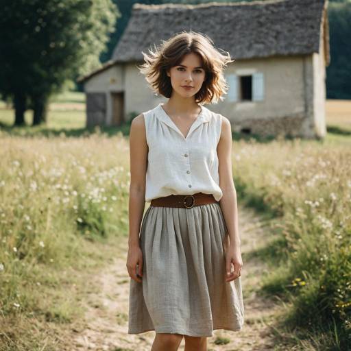 Rustic French Gamine Cosplay in Nature