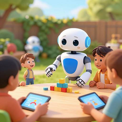 Magical Robot Tutor Teaching Kids Coding